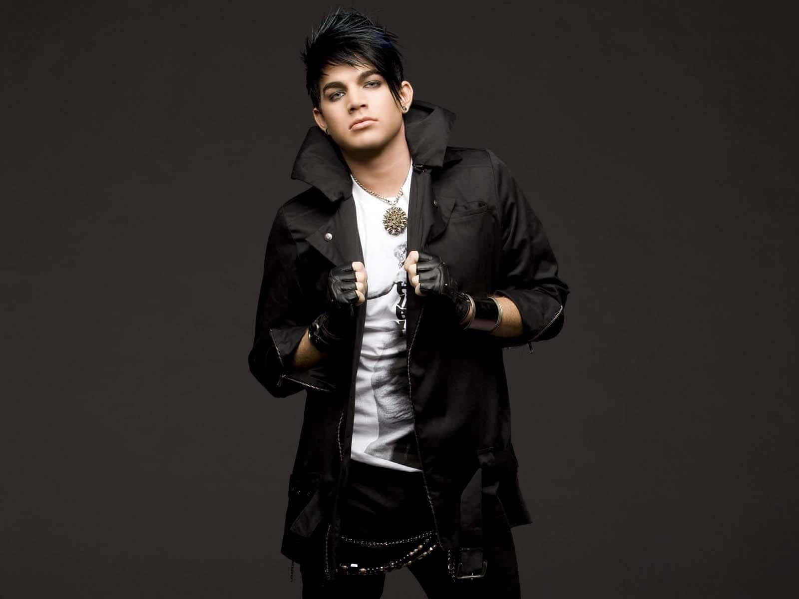 adam lambert, spiky black hair, bold makeup, HD Desktop Wallpaper