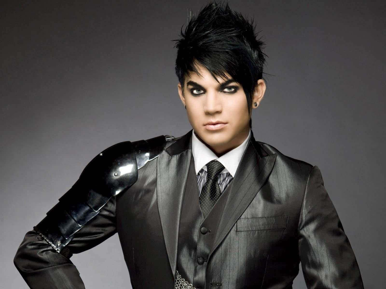 adam lambert, spiky black hair, dramatic eye makeup, HD Desktop Wallpaper
