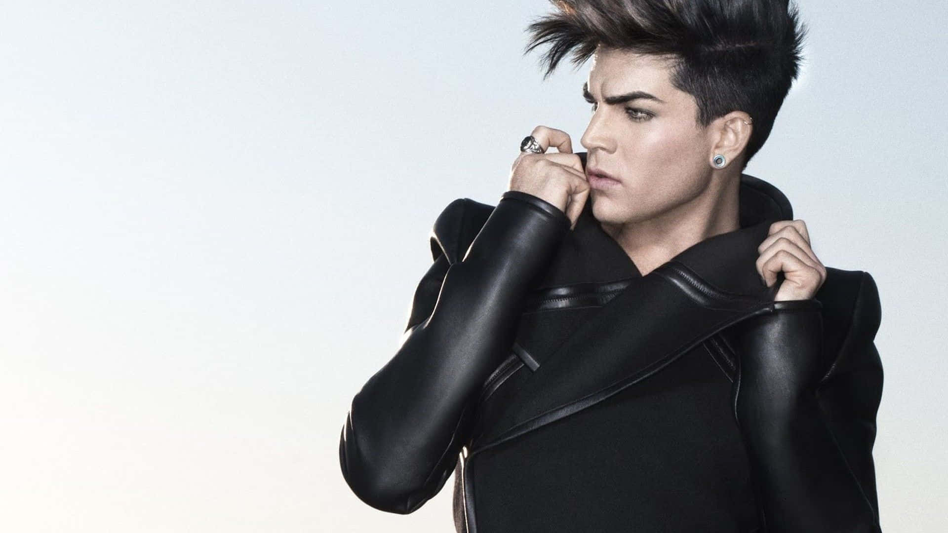 adam lambert, spiky dark hair, bold makeup, Full HD Desktop Wallpaper