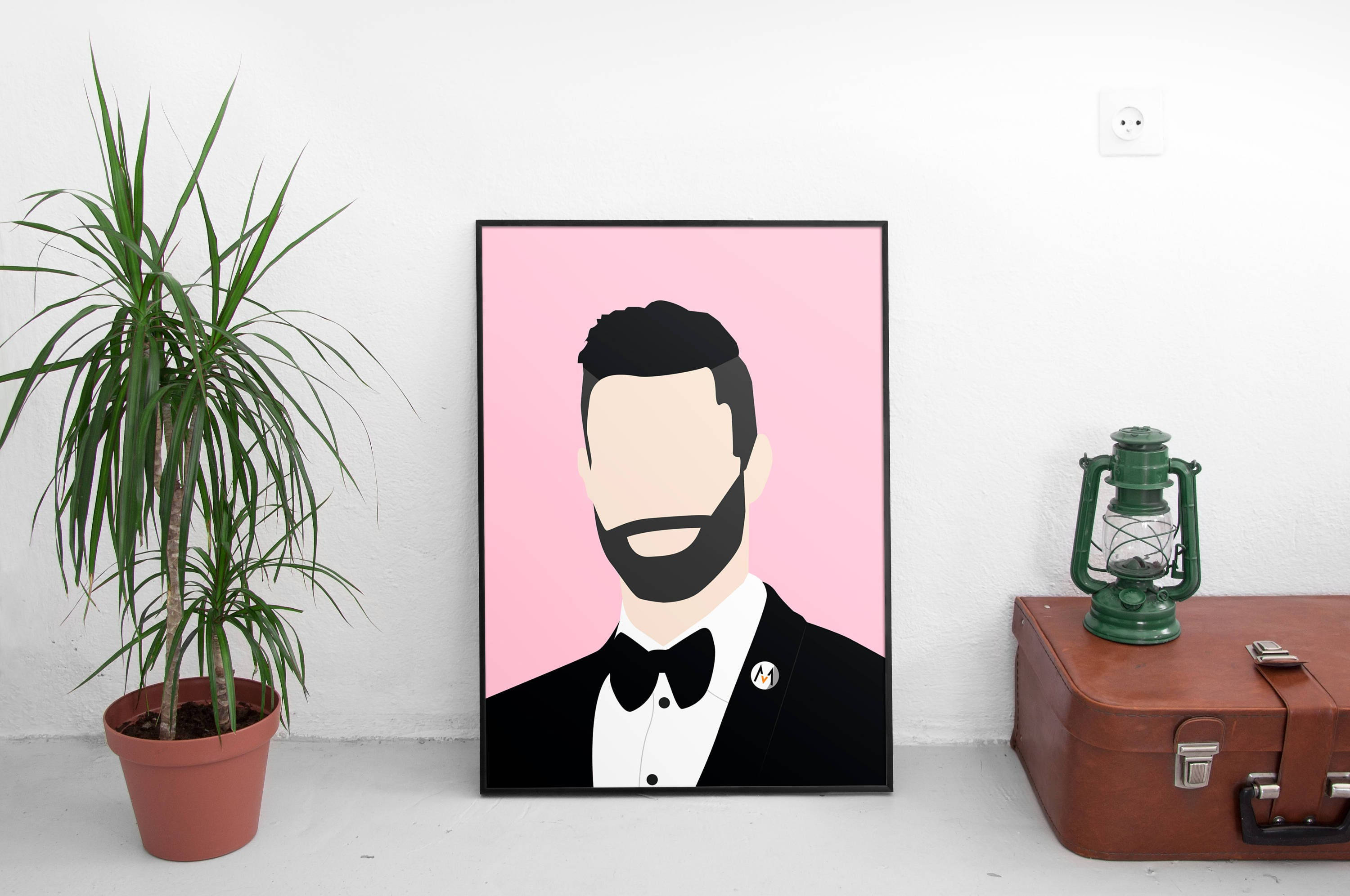 Adam Levine, tuxedo, white wall, 2K Desktop Wallpaper