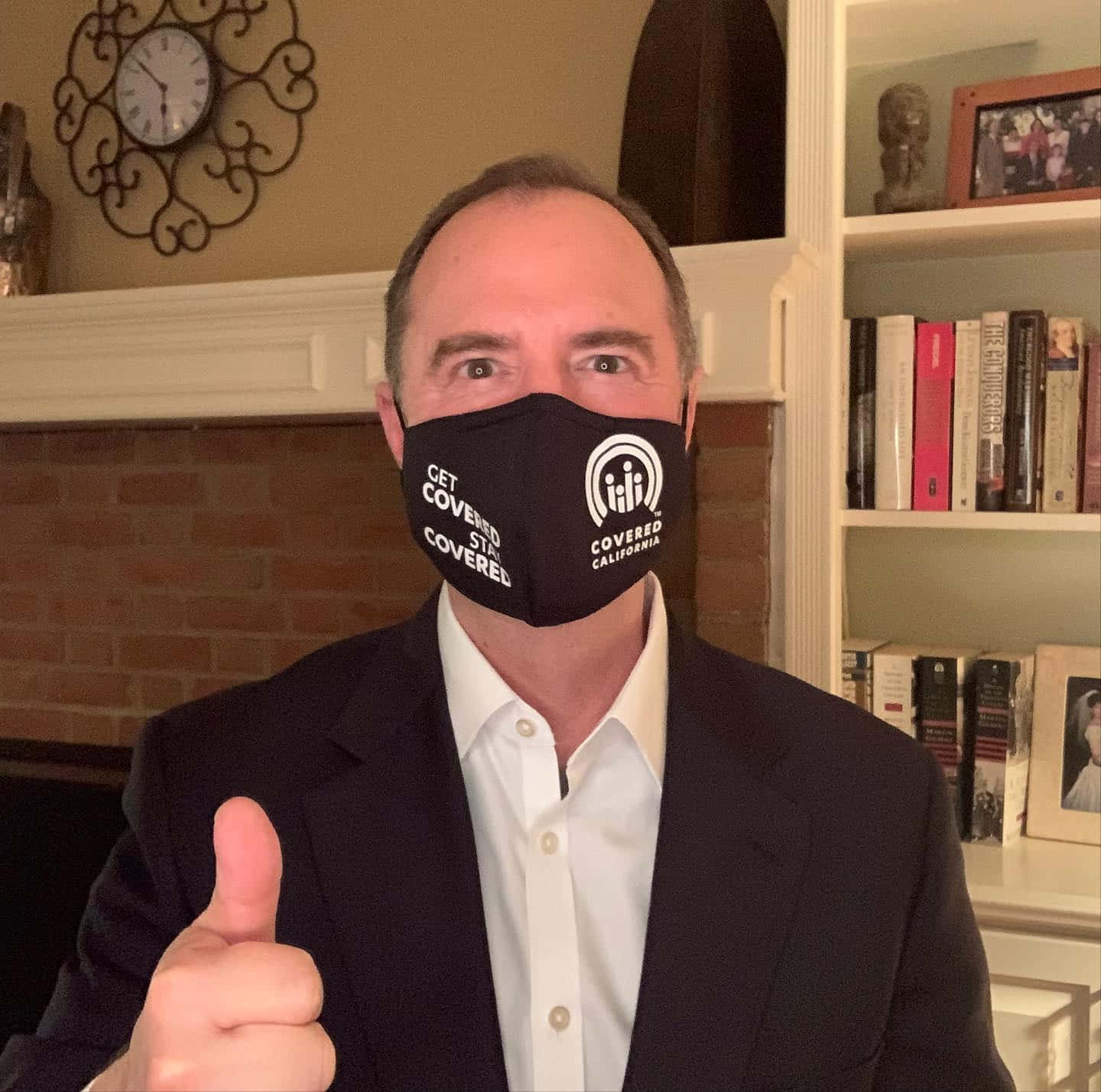 Adam Schiff, suit, face mask, HD Desktop Wallpaper