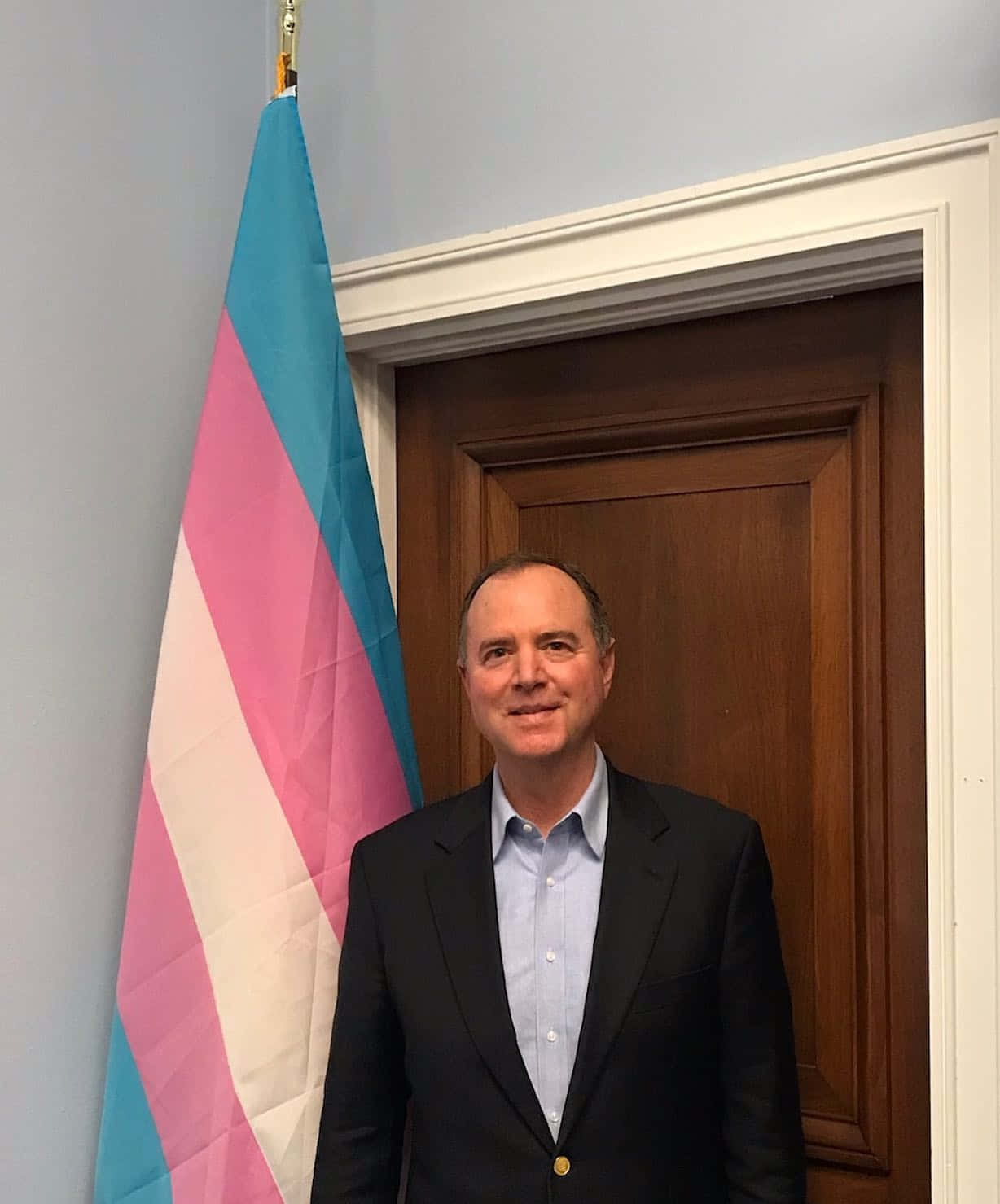 Adam Schiff, transgender pride flag, suit, HD Phone Wallpaper