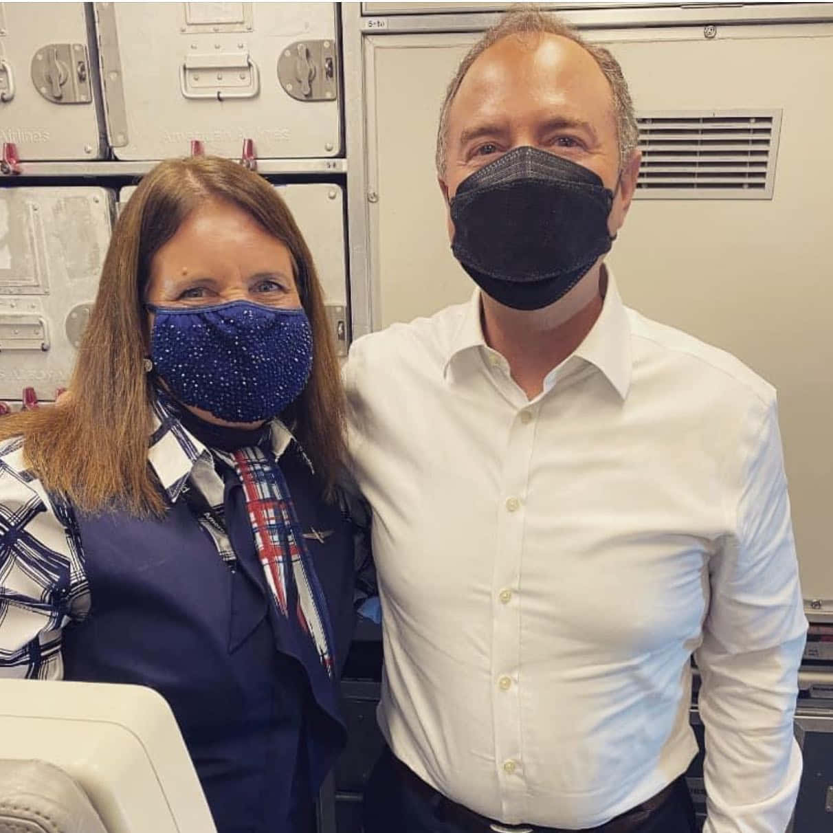 Adam Schiff, flight attendant, airplane galley, SD Desktop Wallpaper