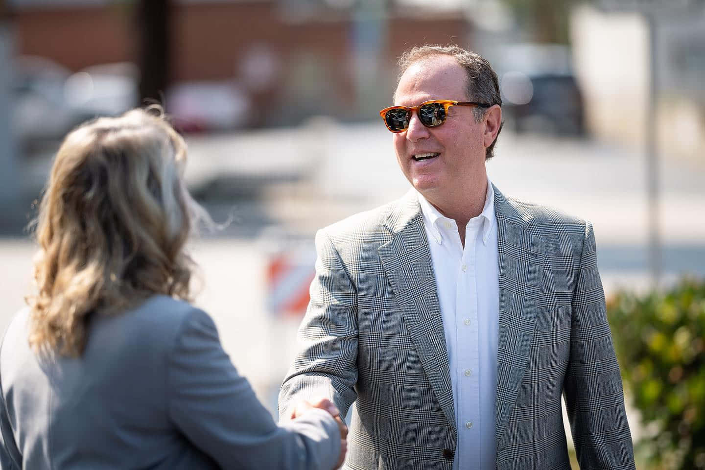 Adam Schiff, checkered suit, orange sunglasses, HD Desktop Wallpaper