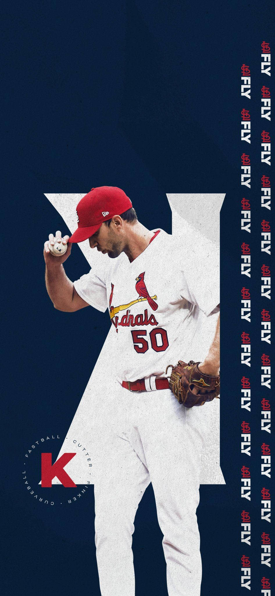 Adam Wainwright, white Cardinals uniform, red cap, Full HD Phone Wallpaper