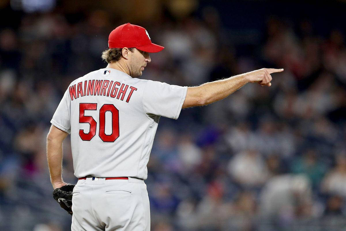 Adam Wainwright, white uniform, red number 50, SD Desktop Wallpaper