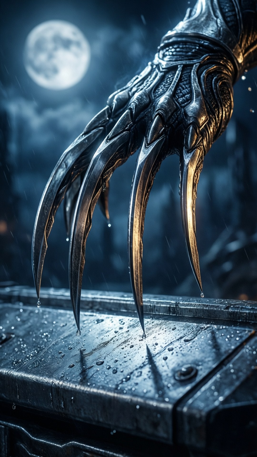 Adamantium, moonlit, full moon, Full HD Phone Wallpaper