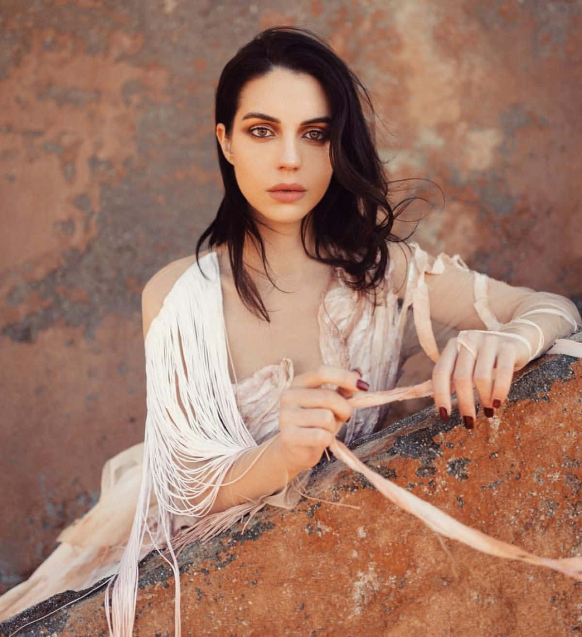 Adelaide Kane, dark hair, intense gaze, HD Phone Wallpaper
