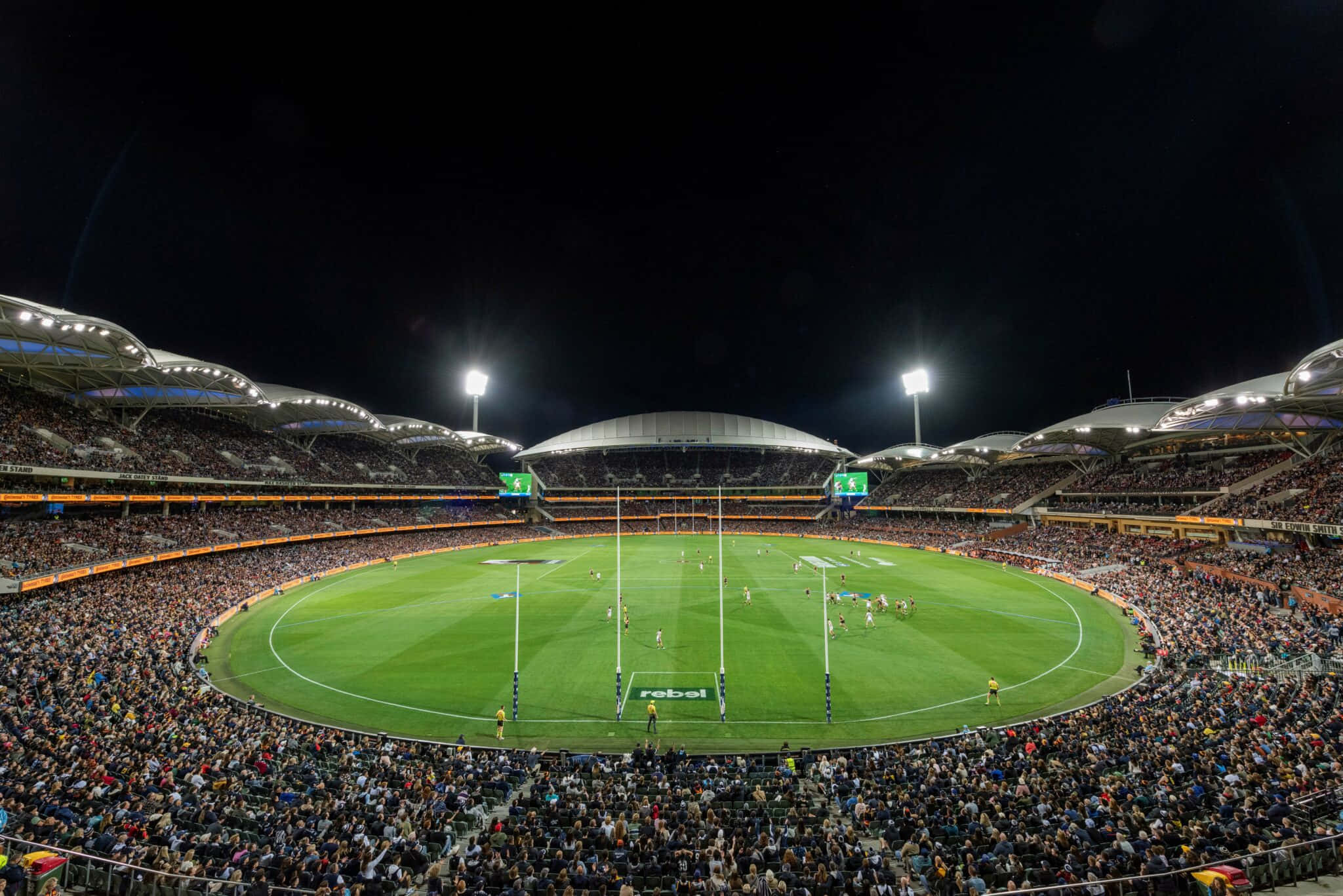 Adelaide Oval, night match, floodlights, Full HD Desktop Wallpaper