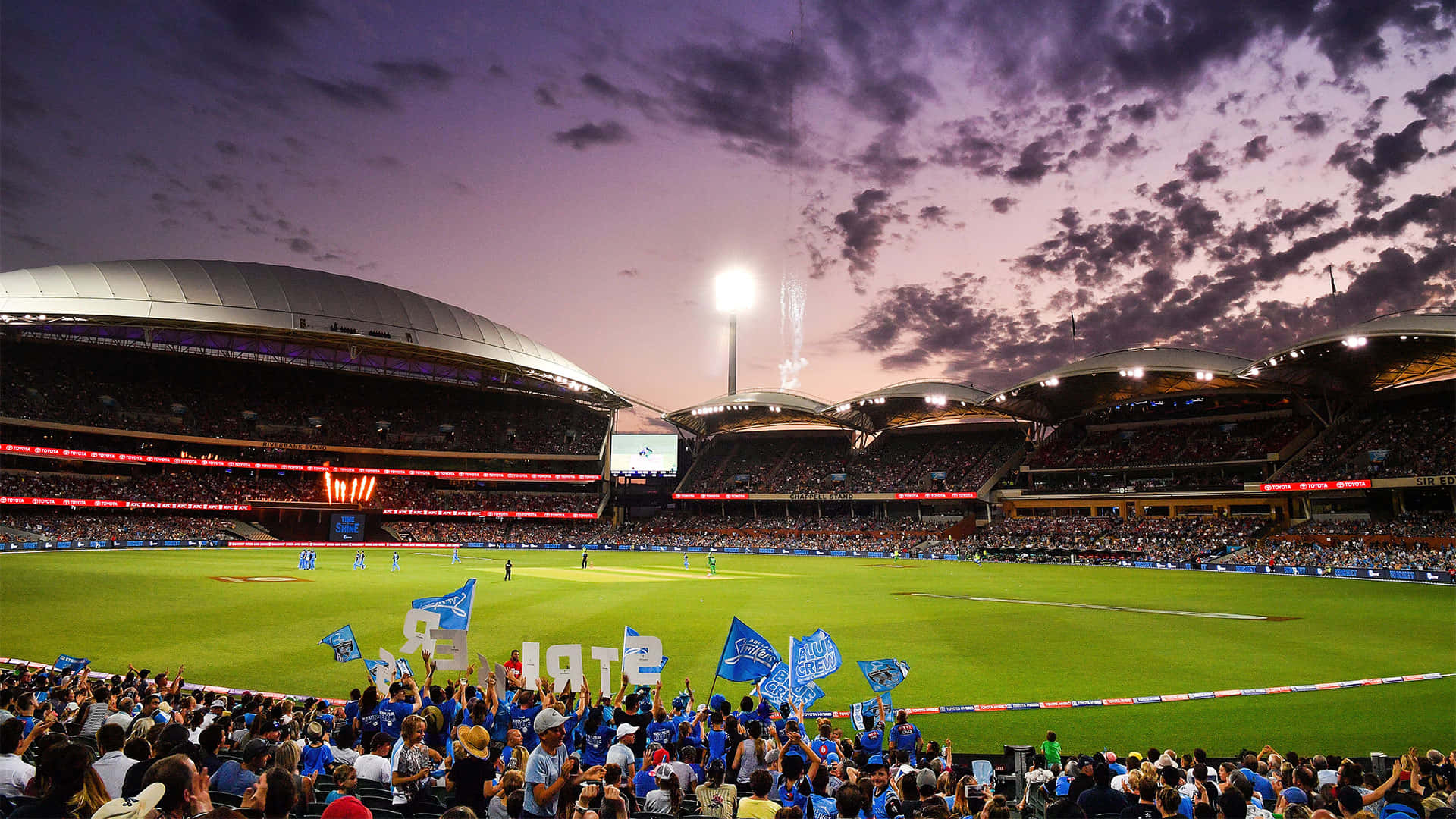 Adelaide Oval, cricket match, dusk, Full HD Desktop Wallpaper