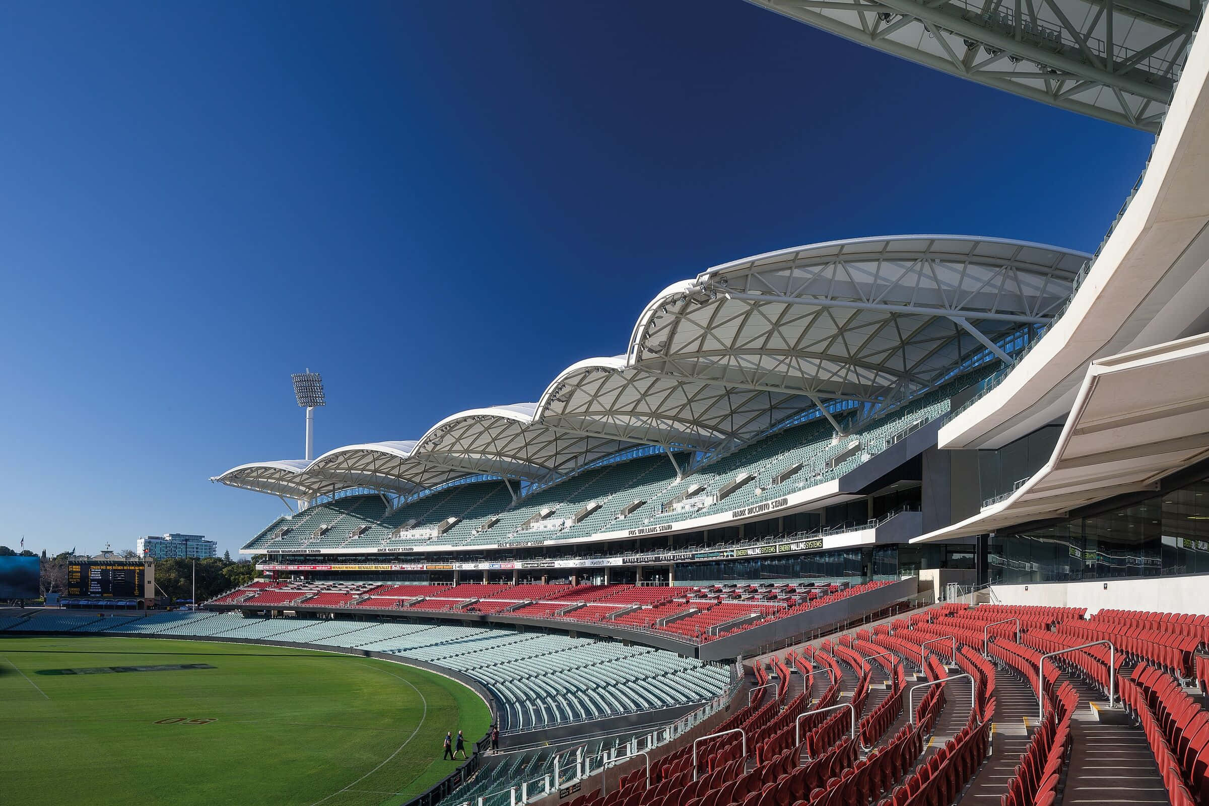 Adelaide Oval, red seats, green seats, Full HD Desktop Wallpaper