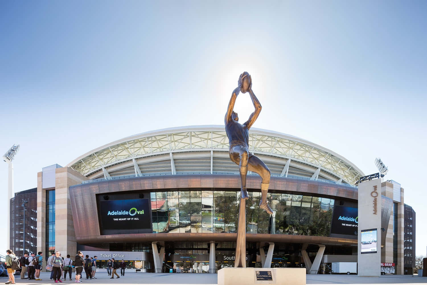 Adelaide Oval, golden statue, rugby player, HD Desktop Wallpaper