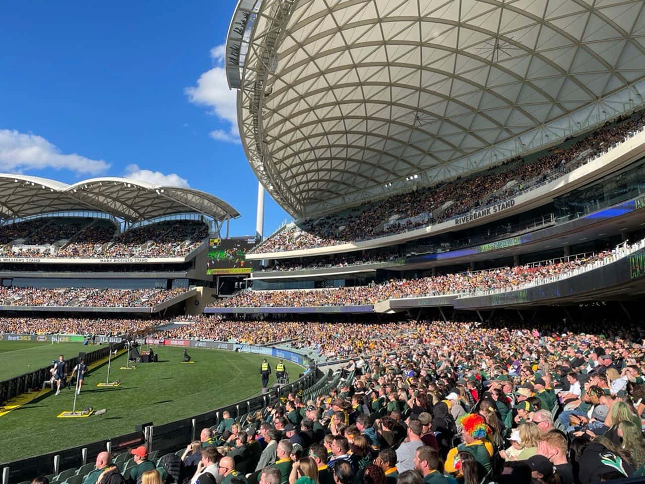 Adelaide Oval, white domed roof, blue sky, HD Desktop Wallpaper