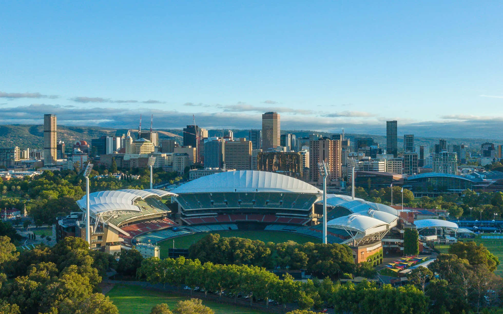 Adelaide Oval, aerial view, modern stadium, Full HD Desktop Wallpaper