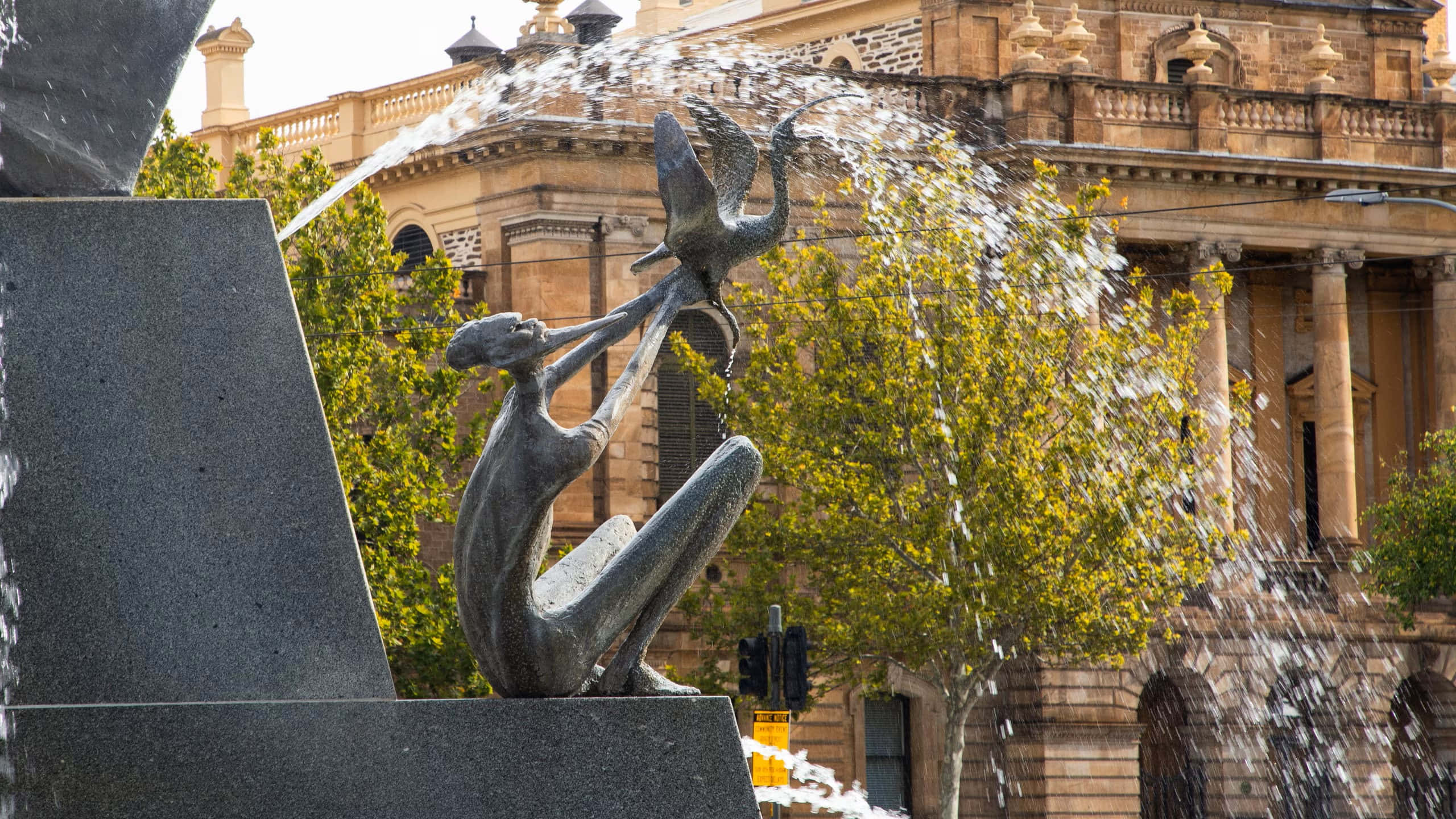 Adelaide Victoria Square, fountain sculpture, bronze sculpture, 2K Desktop Wallpaper