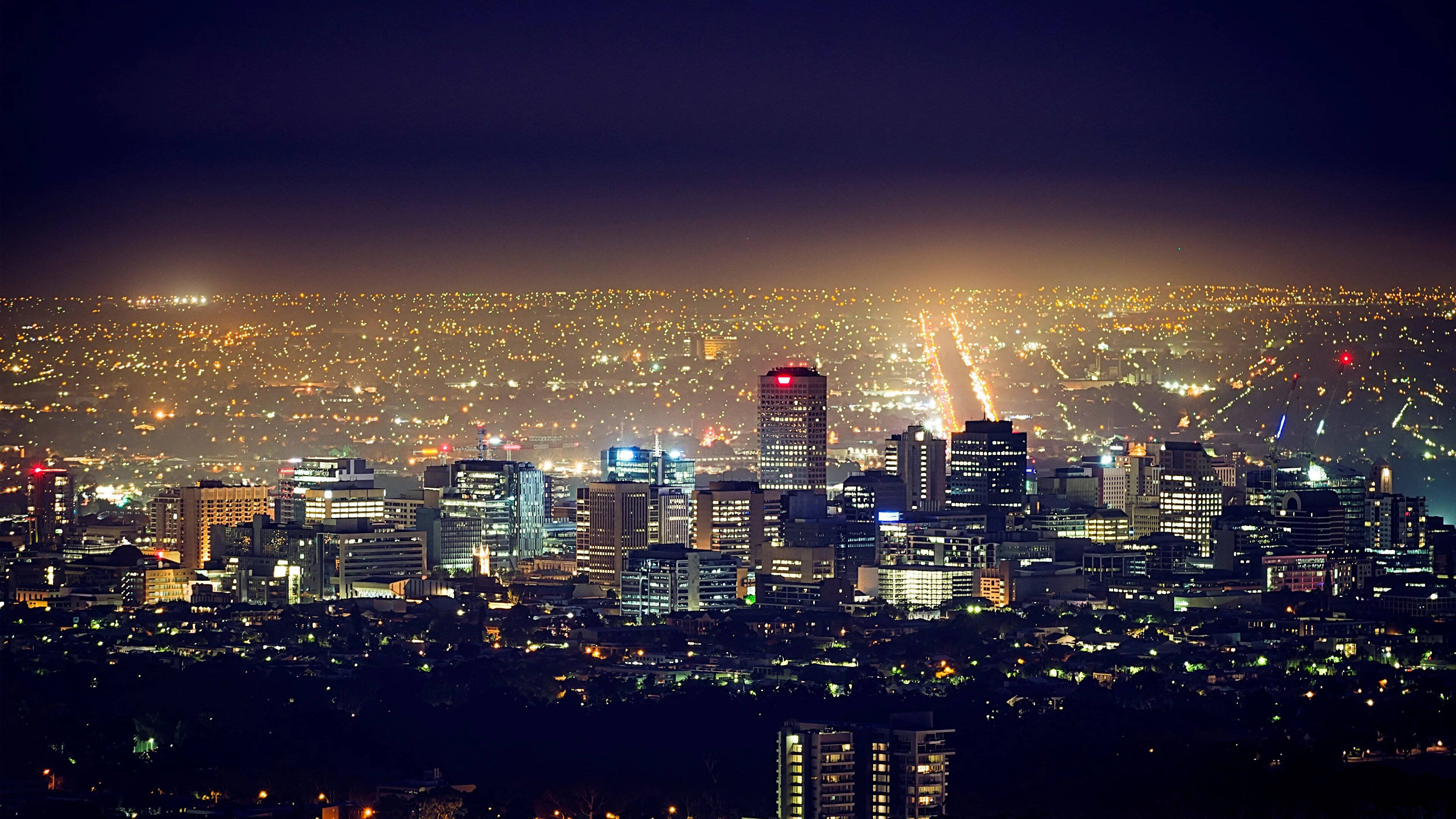 Adelaide, city center, aerial view, 4K Desktop Wallpaper