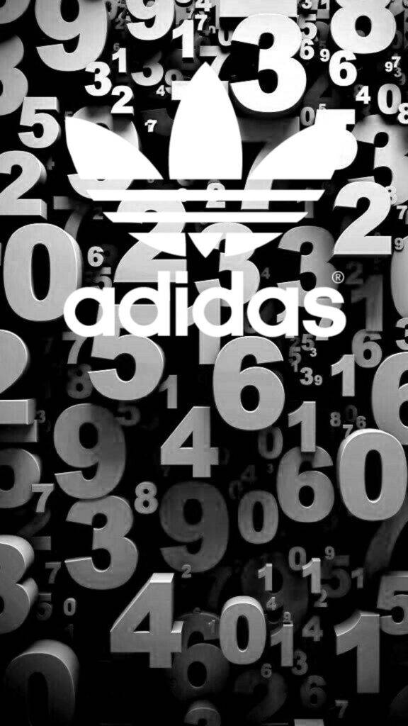 Adidas iPhone, Adidas logo, monochrome, SD Phone Wallpaper
