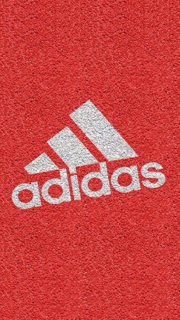 Adidas iPhone logo, textured red athletic flooring, white Adidas logo, SD Phone Wallpaper