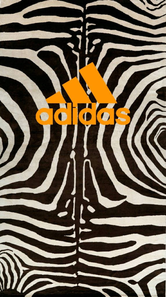 zebra print, black and white zebra stripe pattern, orange Adidas logo, SD Phone Wallpaper