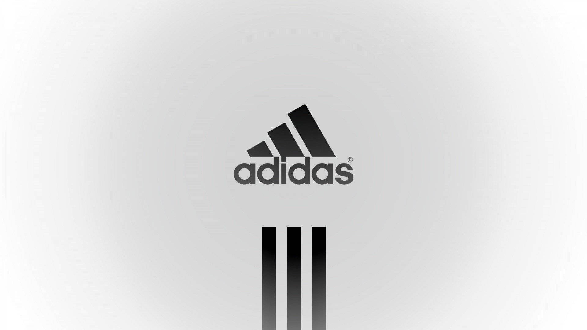 adidas, black adidas logo, soft gradient gray background, Full HD Desktop Wallpaper
