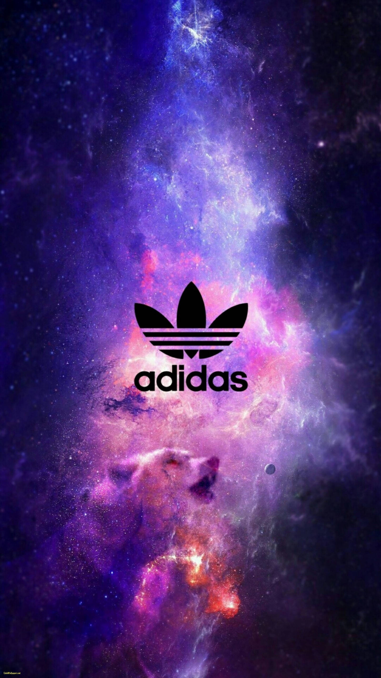 Adidas, purple galaxy, cosmic nebula, 2K Phone Wallpaper