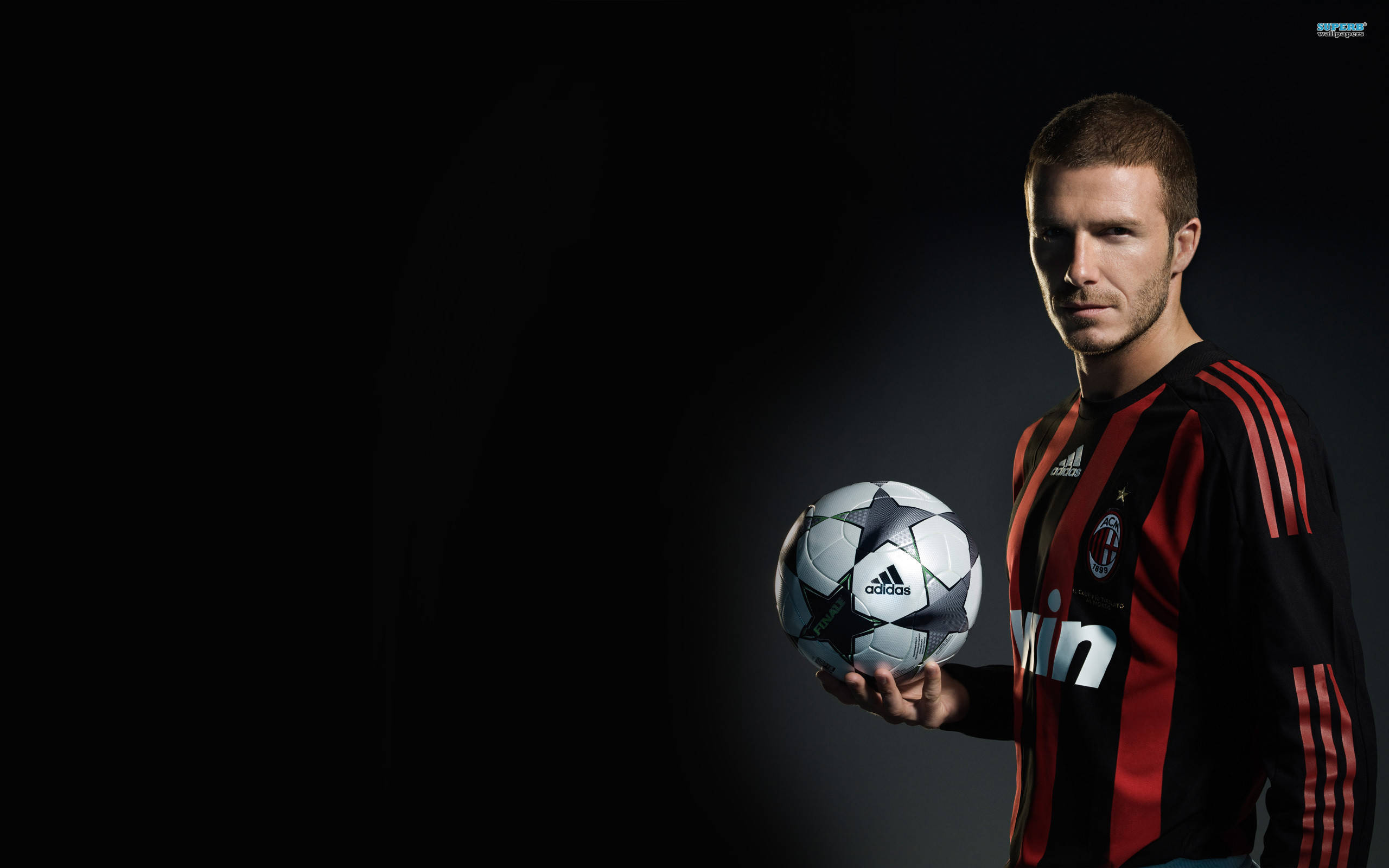 Adidas, football player, black and red striped jersey, 2K Desktop Wallpaper