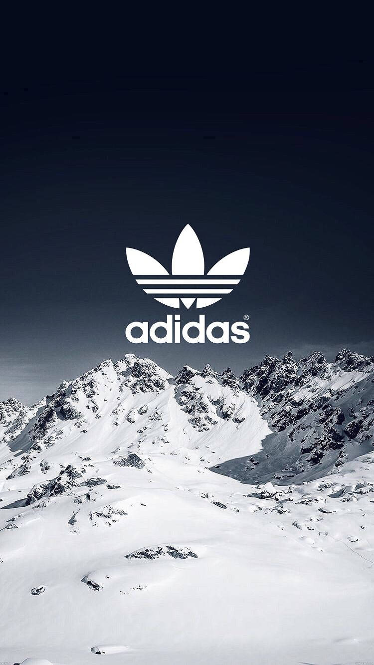 adidas, snow-covered mountain range, deep blue sky, HD Phone Wallpaper