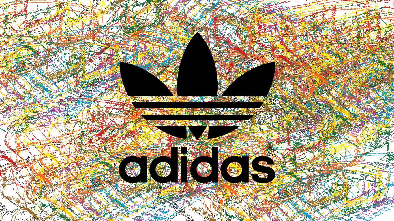 Adidas logo, colorful scribbles, splatters, HD Desktop Wallpaper