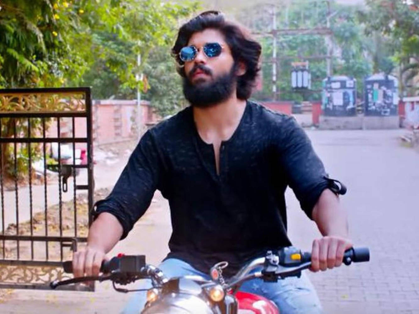 Adithya Varma, red motorcycle, tree-lined street, HD Desktop Wallpaper