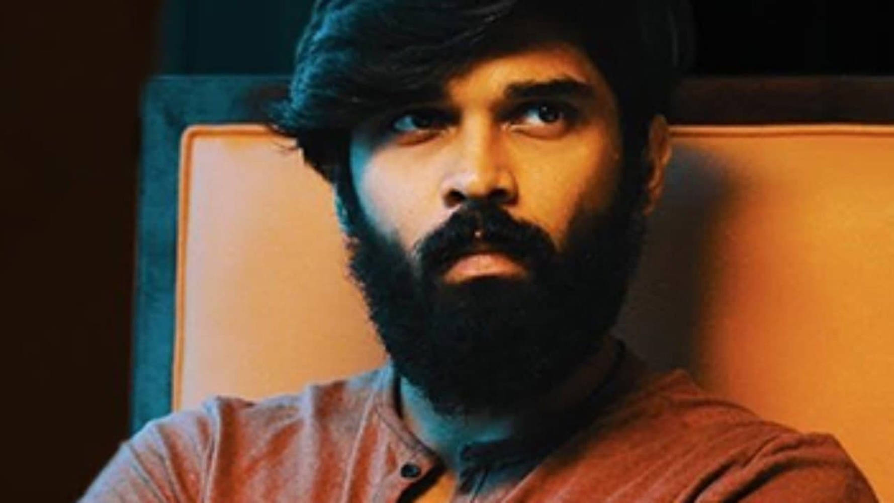 Adithya Varma, beard, intense eyes, HD Desktop Wallpaper