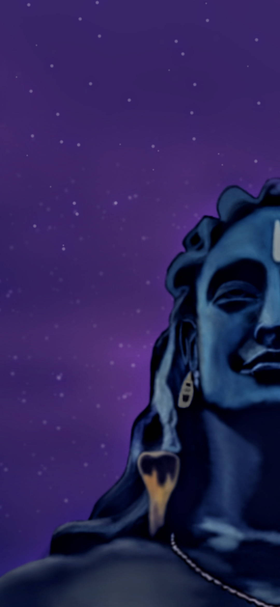 Adiyogi Shiva, blue-skinned, closed eyes, Full HD Phone Wallpaper