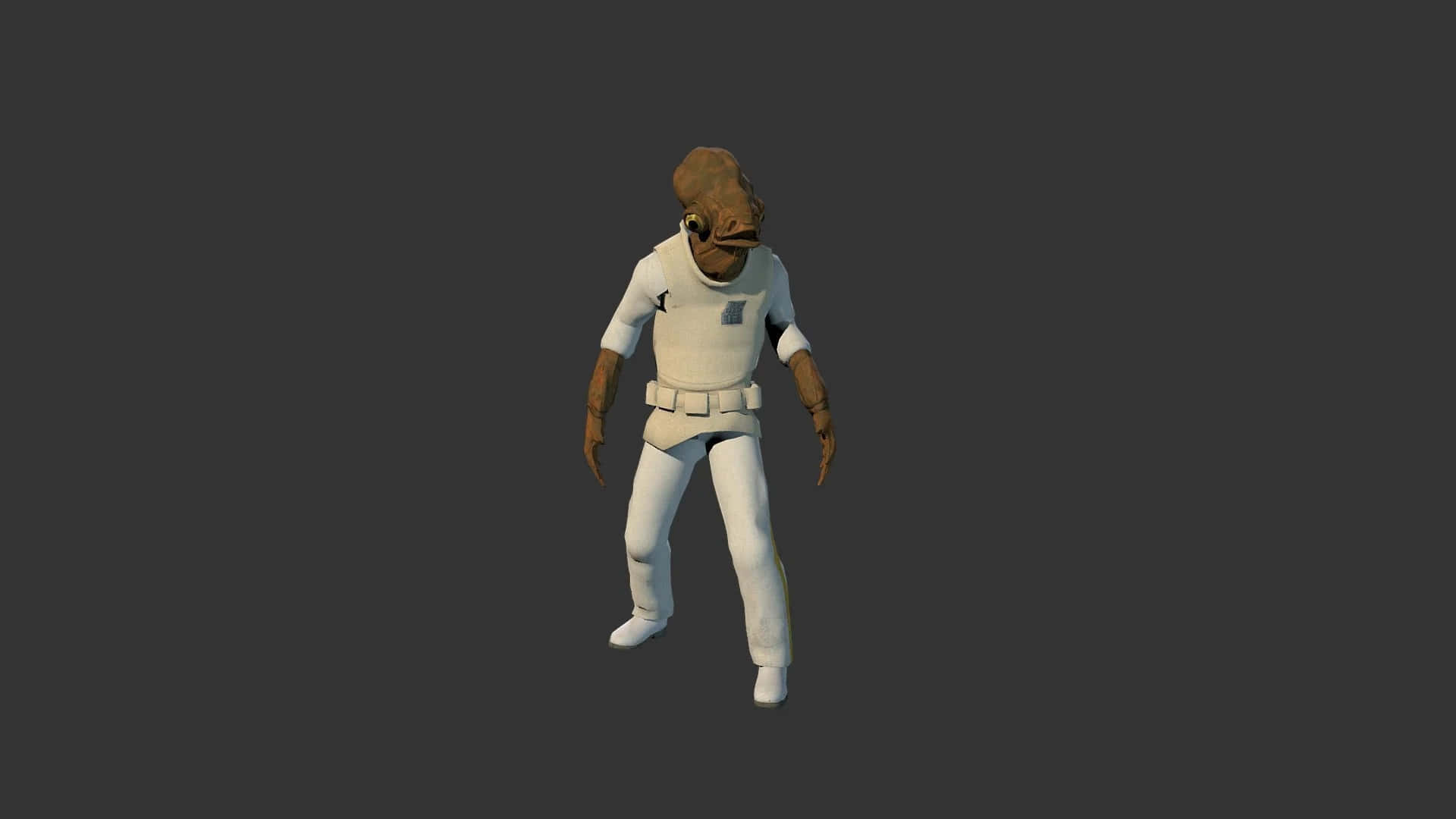 Admiral Ackbar, white uniform, 3d-rendered, Full HD Desktop Wallpaper