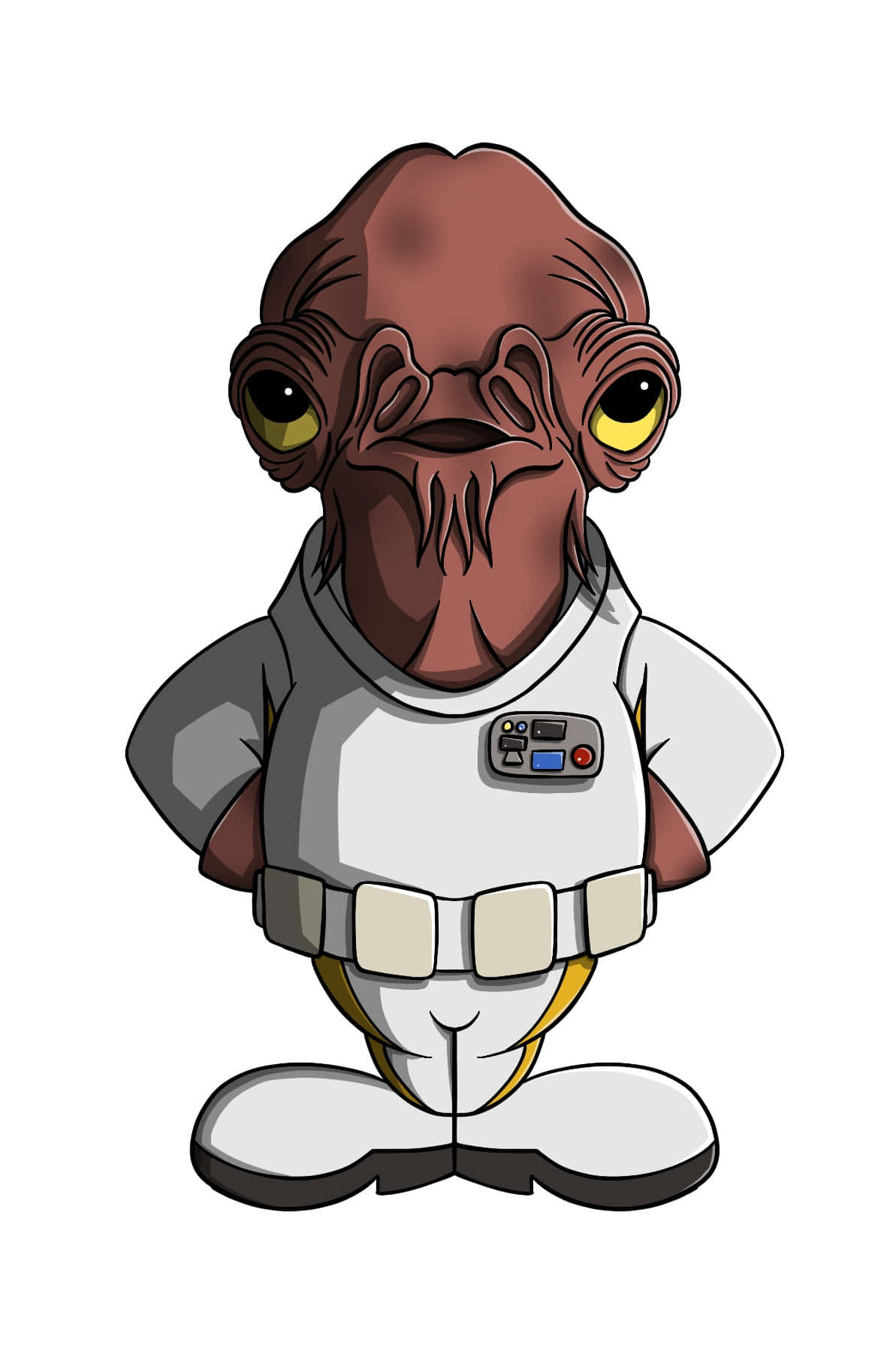 Admiral Ackbar, brown-skinned alien, large yellow eyes, HD Phone Wallpaper