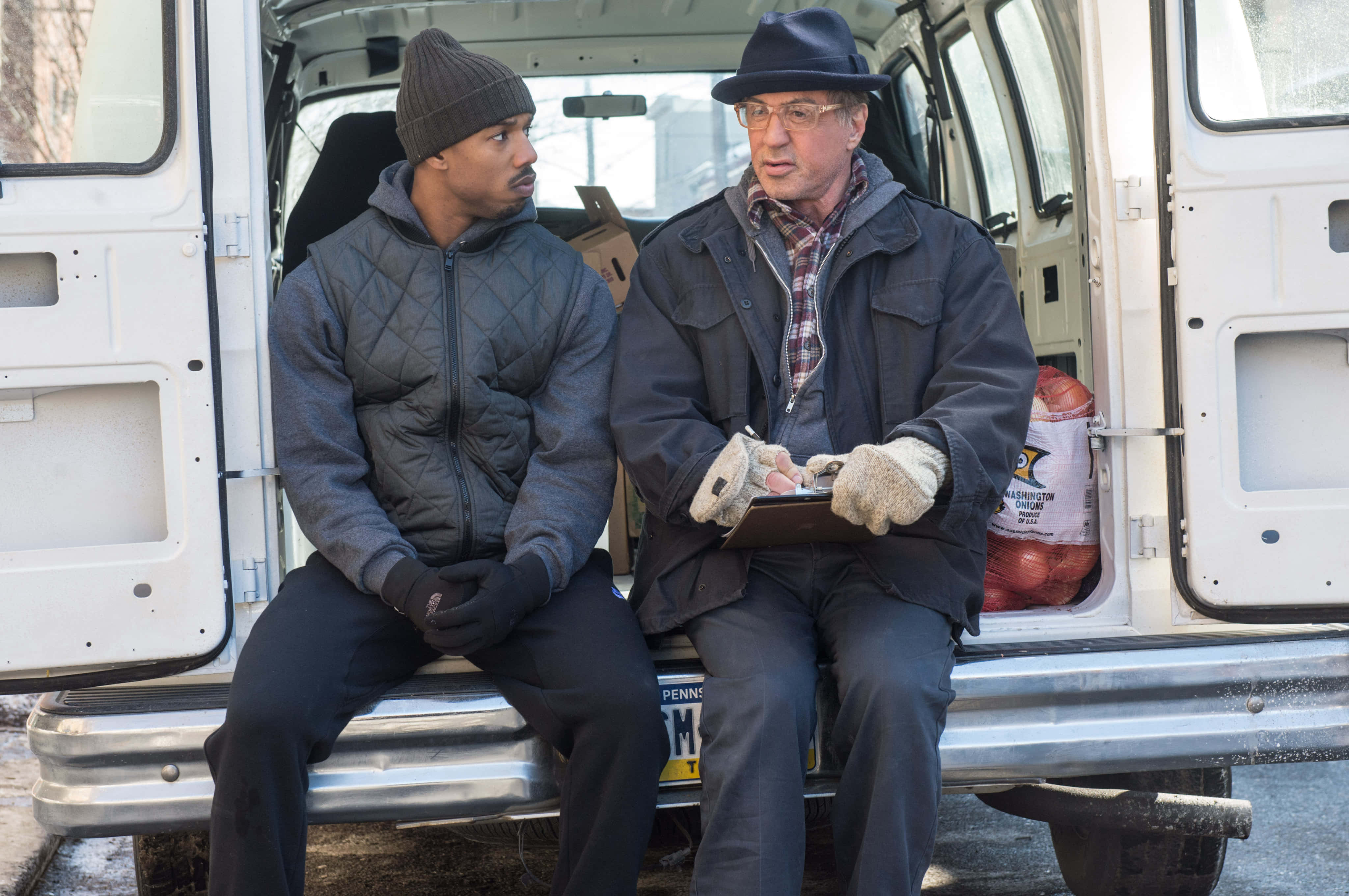 Adonis Creed, trainer conversation, white van, 4K Desktop Wallpaper