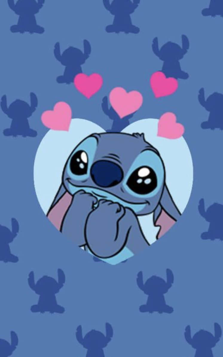 Adorable Stitch, blue alien character, big eyes, SD Phone Wallpaper
