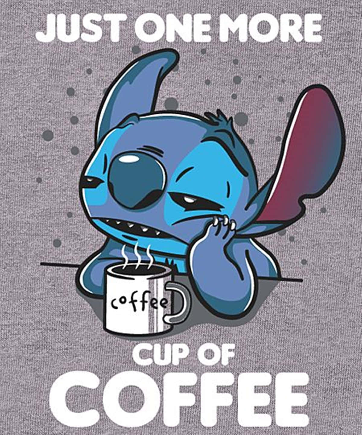 Stitch, blue cartoon alien, steaming coffee mug, HD Phone Wallpaper