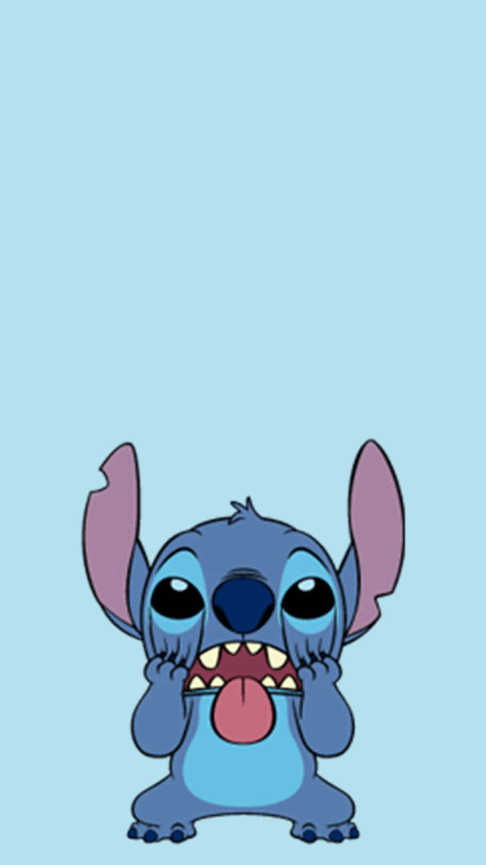 Cute Cartoon Stitch, blue alien, big eyes, HD Phone Wallpaper