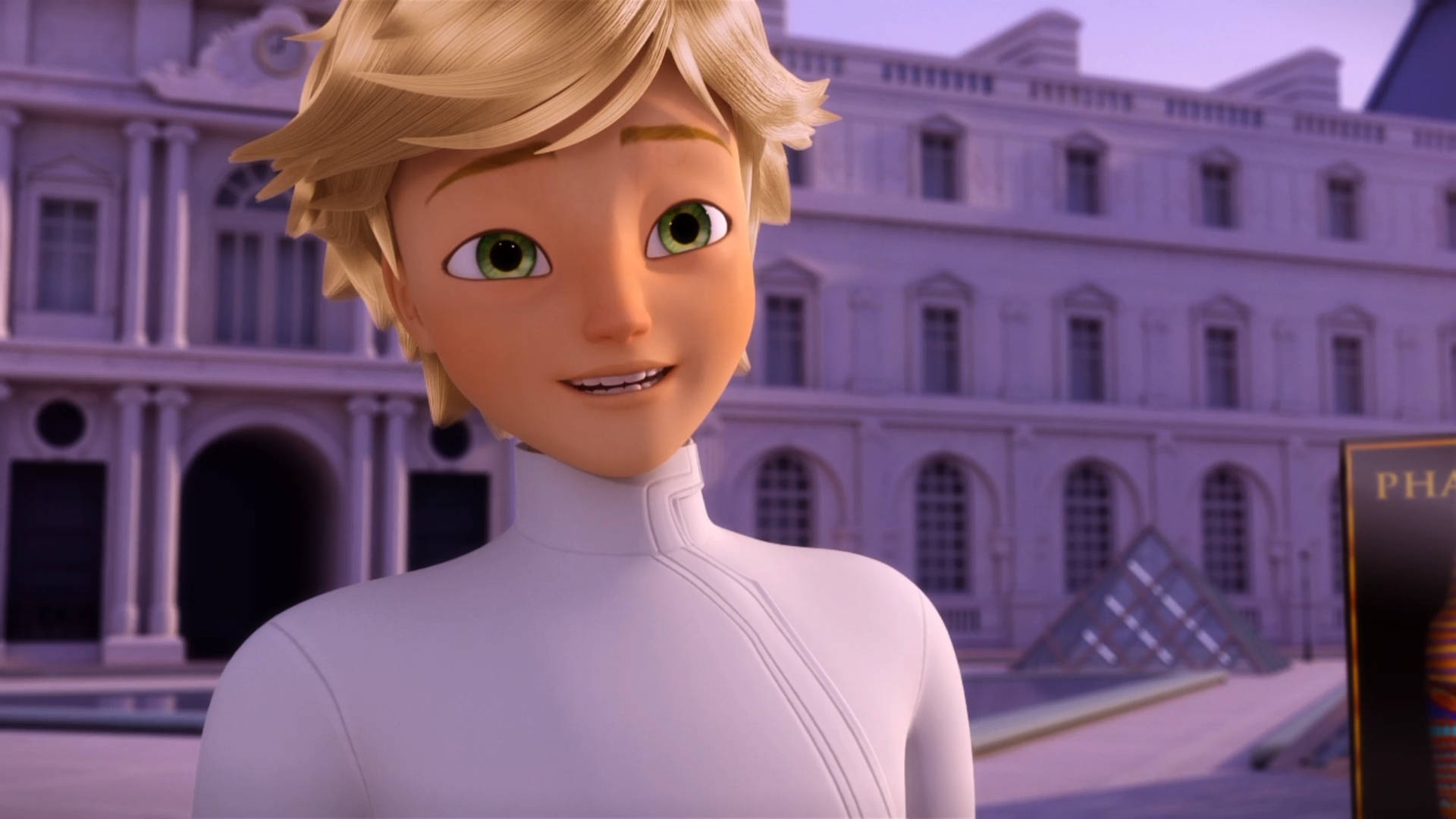 Adrien Agreste, Riposte Scene, white outfit, Full HD Desktop Wallpaper