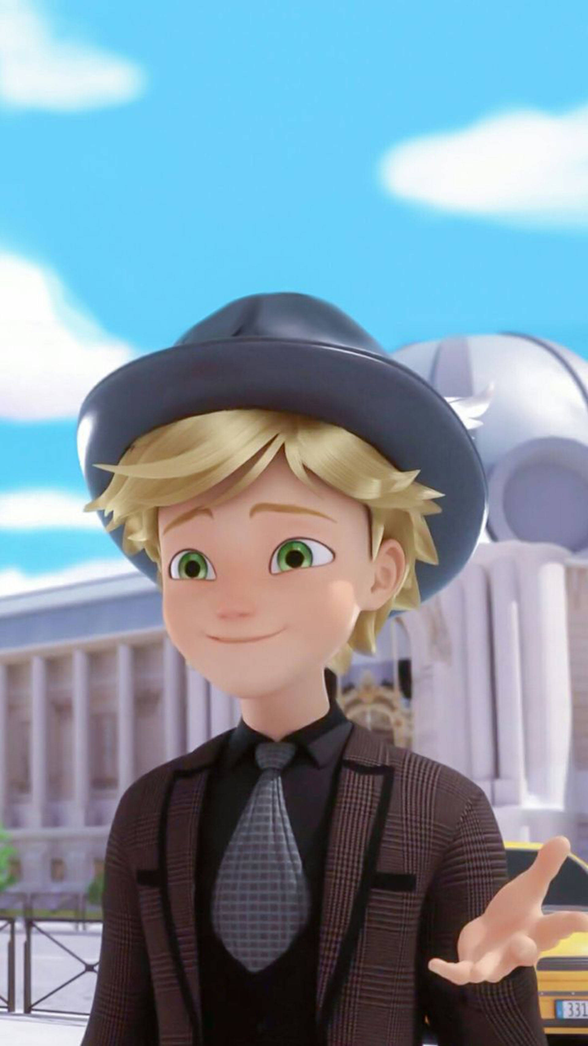 Adrien Agreste, tuxedo suit, blonde hair, 2K Phone Wallpaper