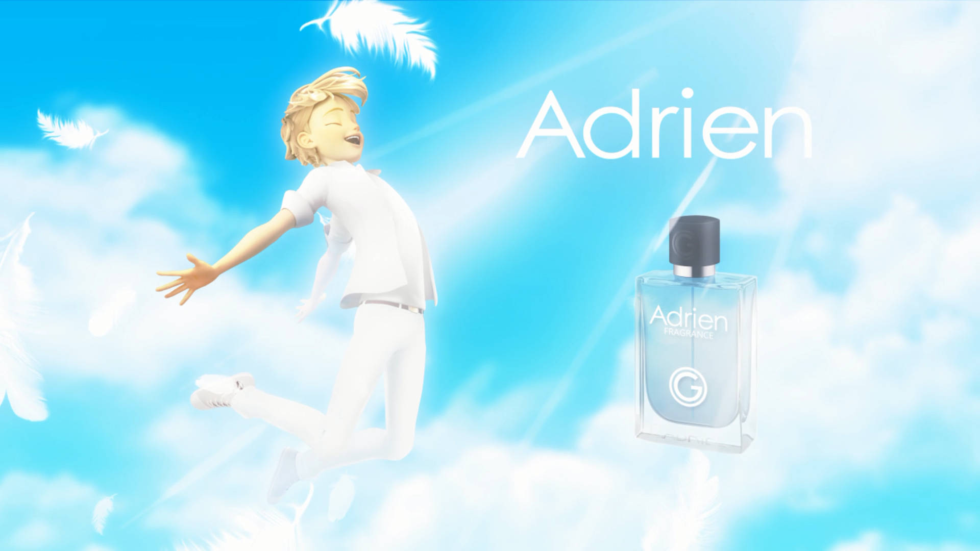 Adrien Agreste, perfume bottle, white, Full HD Desktop Wallpaper