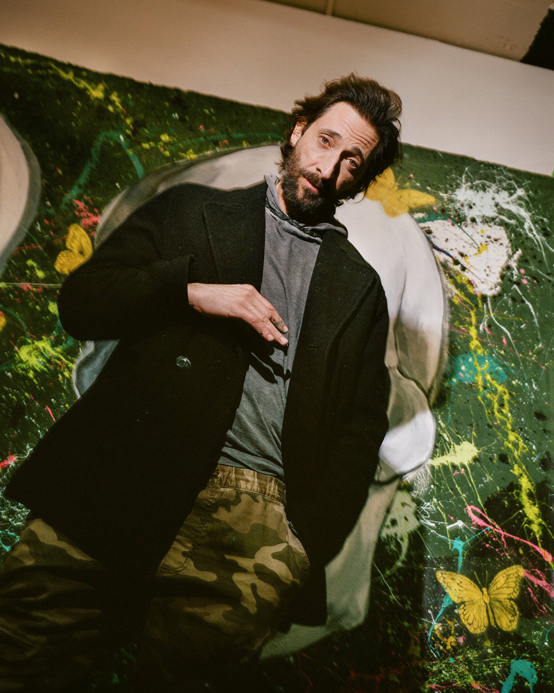 Adrien Brody, beard, messy hair, Full HD Phone Wallpaper