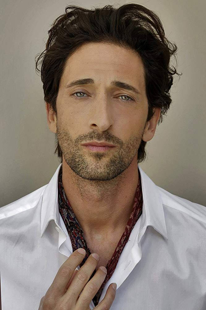 Adrien Brody, dark wavy hair, beard, SD Phone Wallpaper