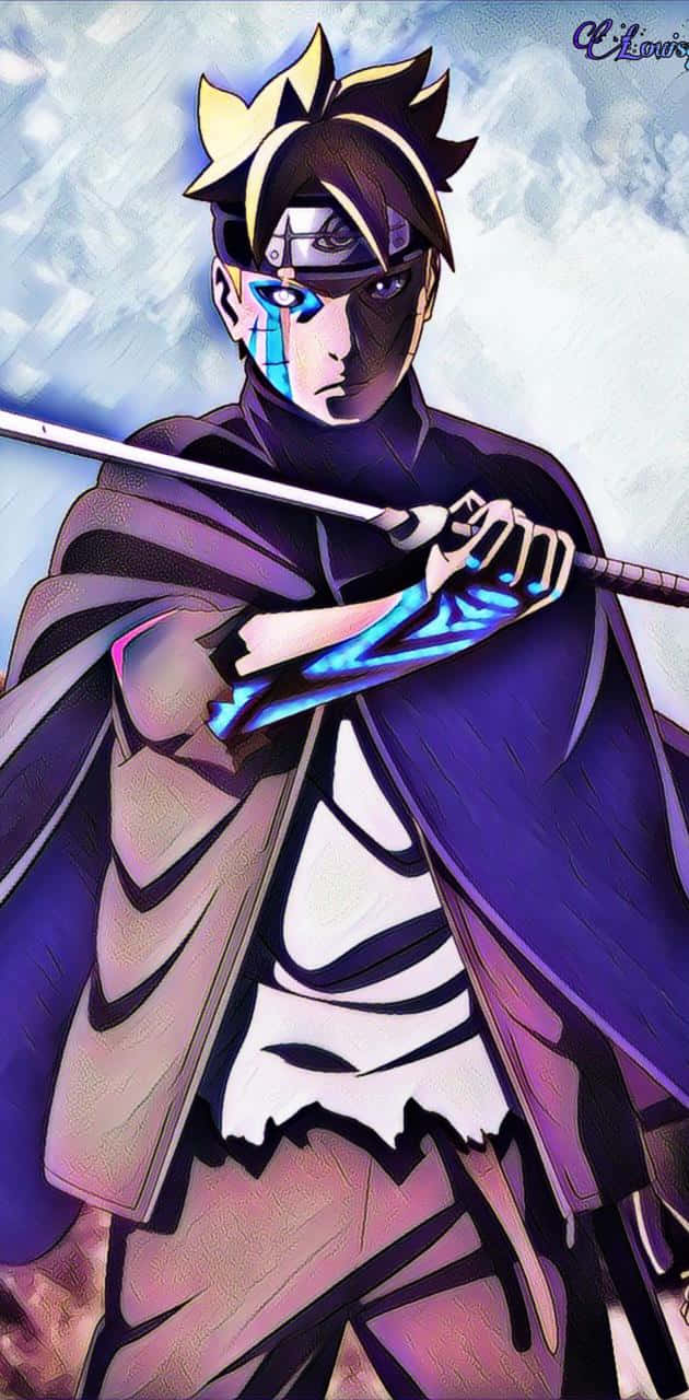 Adult Boruto, glowing blue arm, glowing blue sword, HD Phone Wallpaper