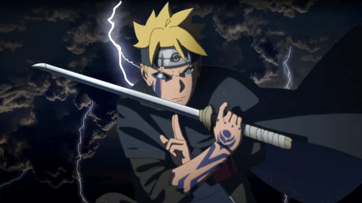 Boruto, sword, stormy skies, SD Desktop Wallpaper