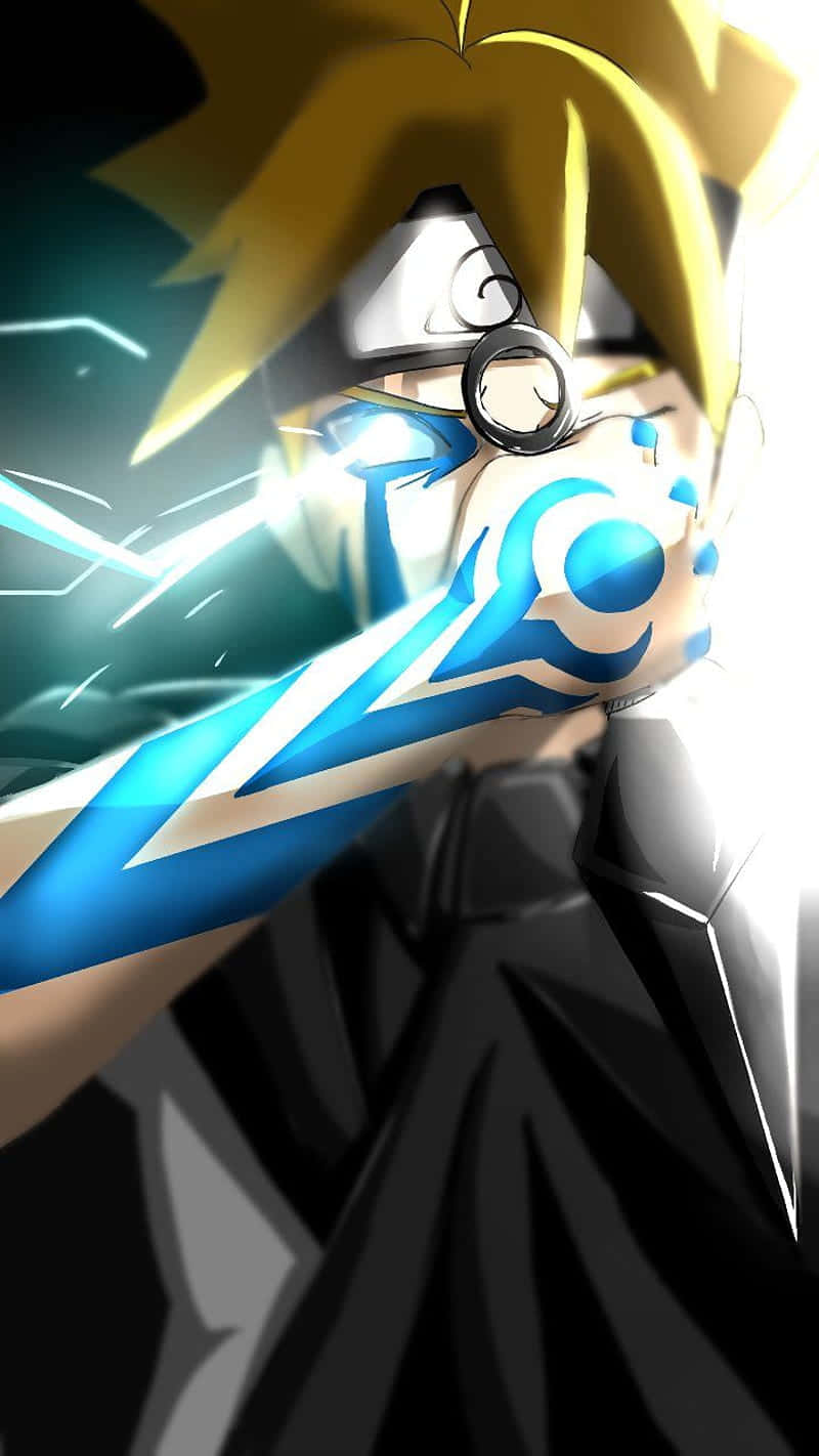 Adult Boruto, spiky blonde hair, glowing blue chakra hand, HD Phone Wallpaper