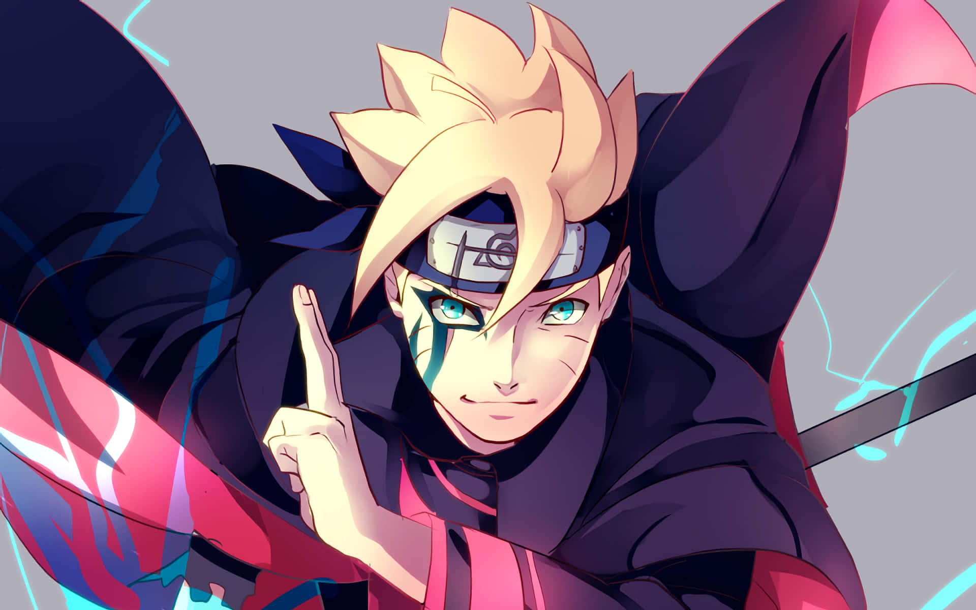 Adult Boruto, glowing blue chakra, dark cloak, Full HD Desktop Wallpaper
