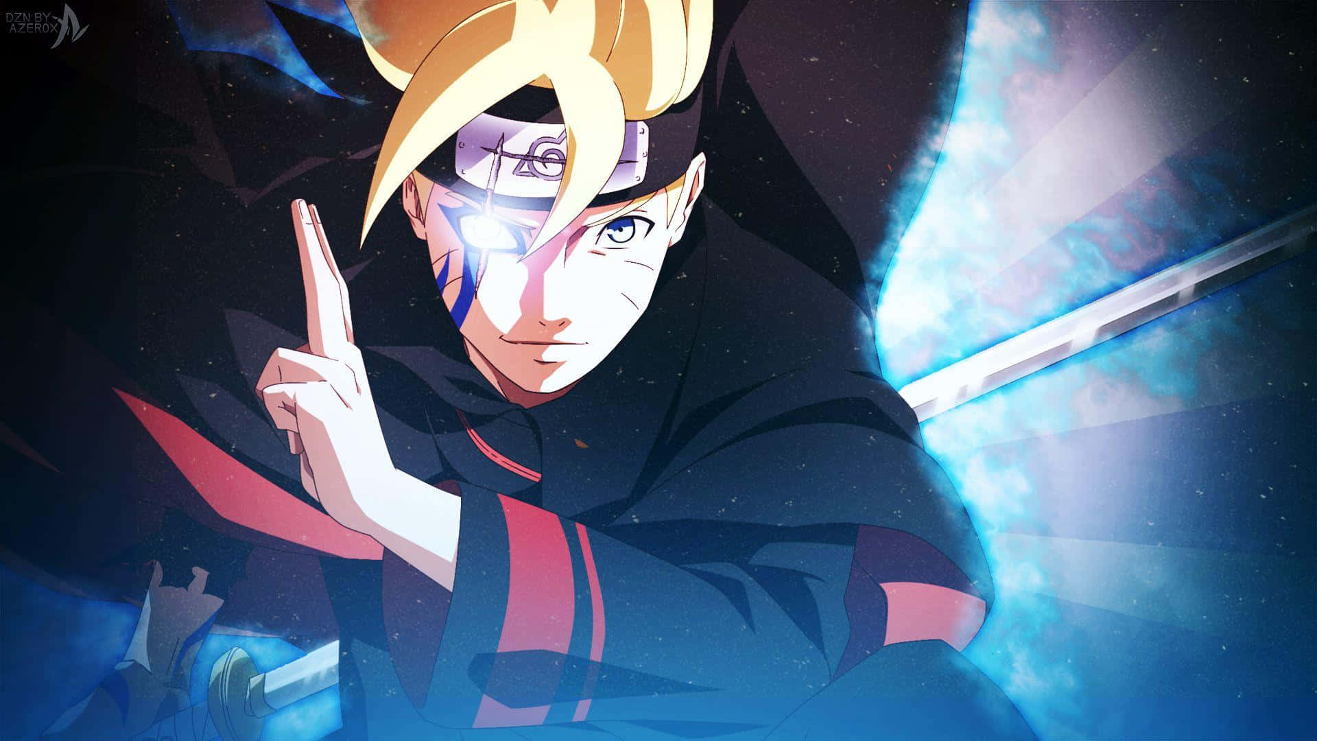 Boruto, glowing blue eyes, energy aura, Full HD Desktop Wallpaper