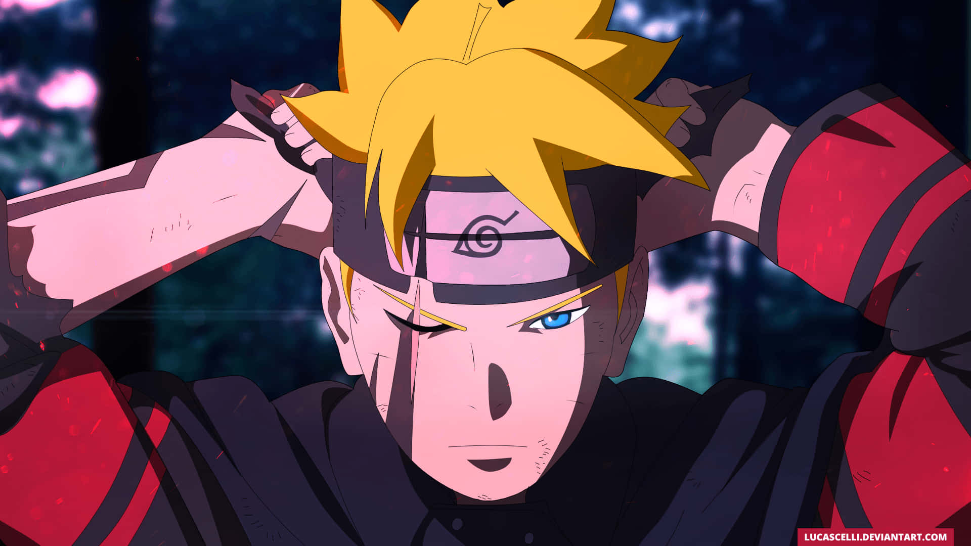 Adult Boruto, spiky blonde hair, blue eye, Full HD Desktop Wallpaper