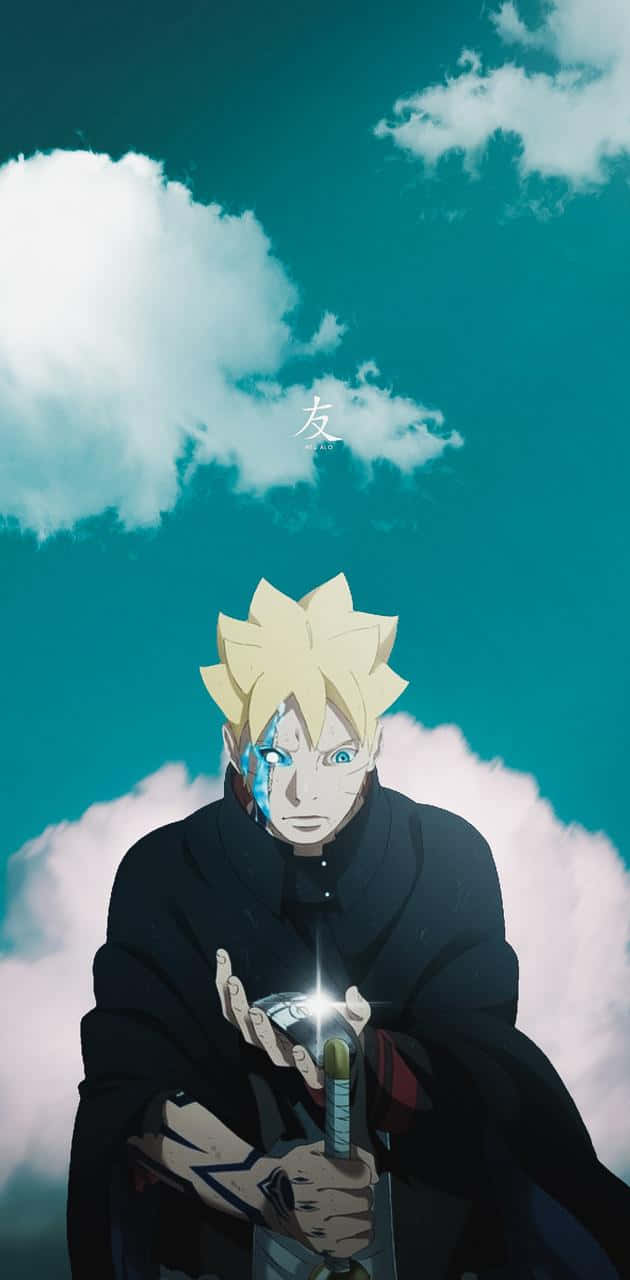Adult Boruto, teal sky, white clouds, HD Phone Wallpaper
