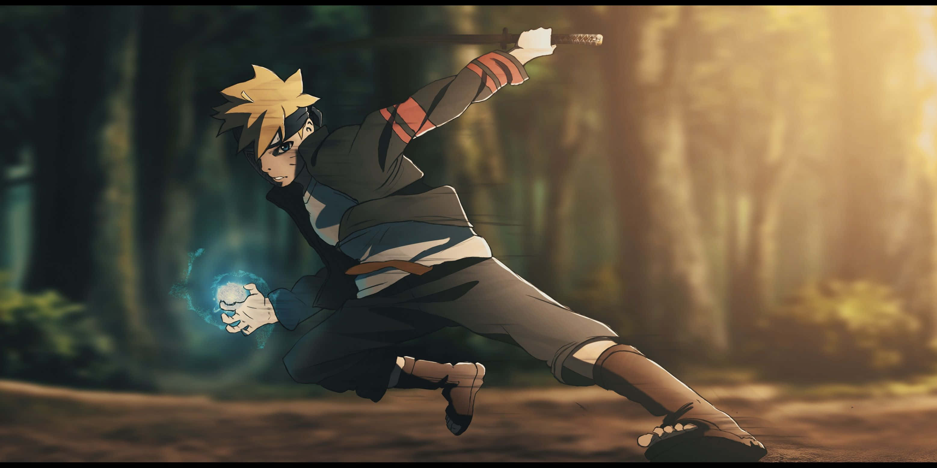 Adult Boruto, Boruto, sunlit forest, 2K Desktop Wallpaper